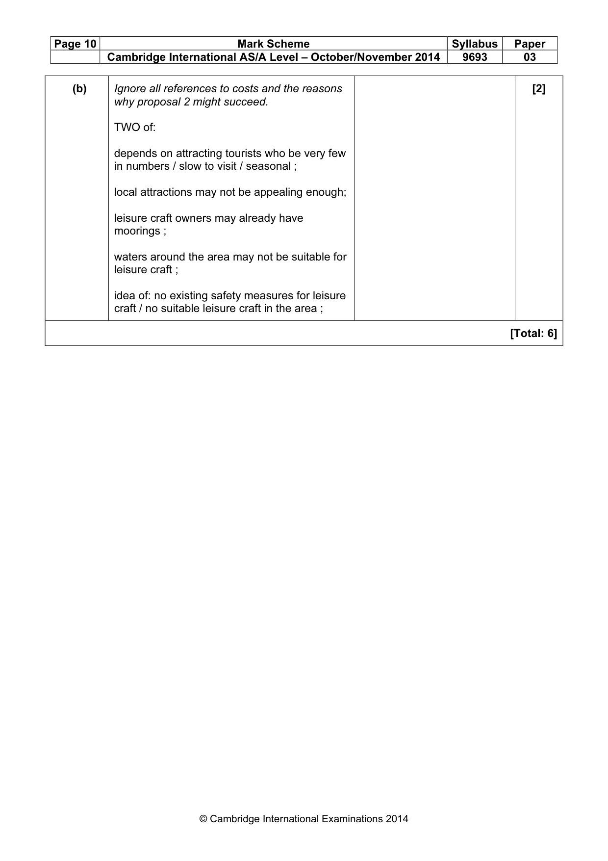 Mark scheme, page 10 of 10