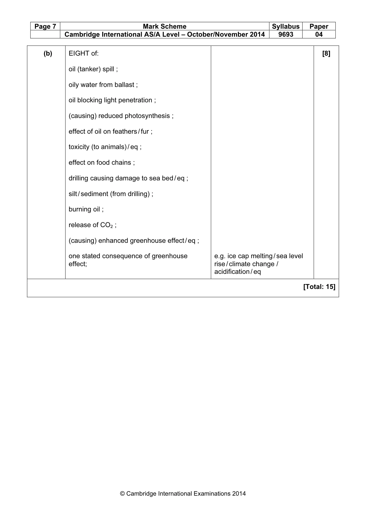 Mark scheme, page 7 of 7