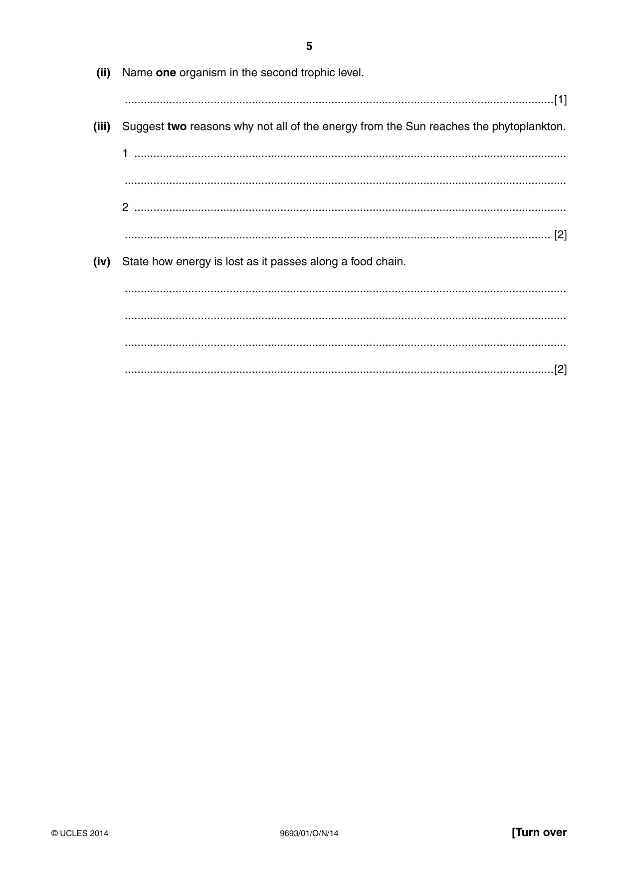 Cambridge A Level Marine Science 9693 2014 Oct/Nov Paper 1 · Variant 1 question paper, page 5 of 16