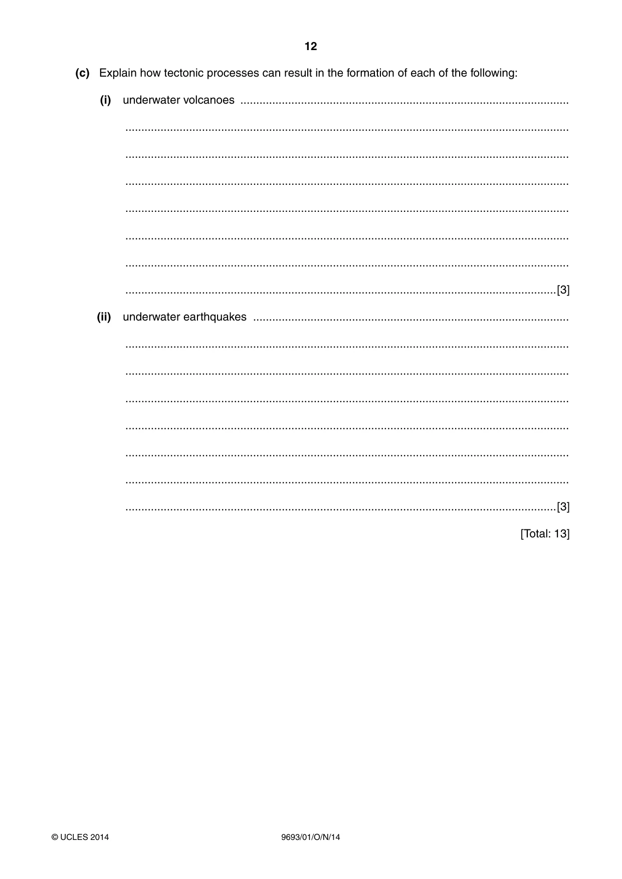 Cambridge A Level Marine Science 9693 2014 Oct/Nov Paper 1 · Variant 1 question paper, page 12 of 16