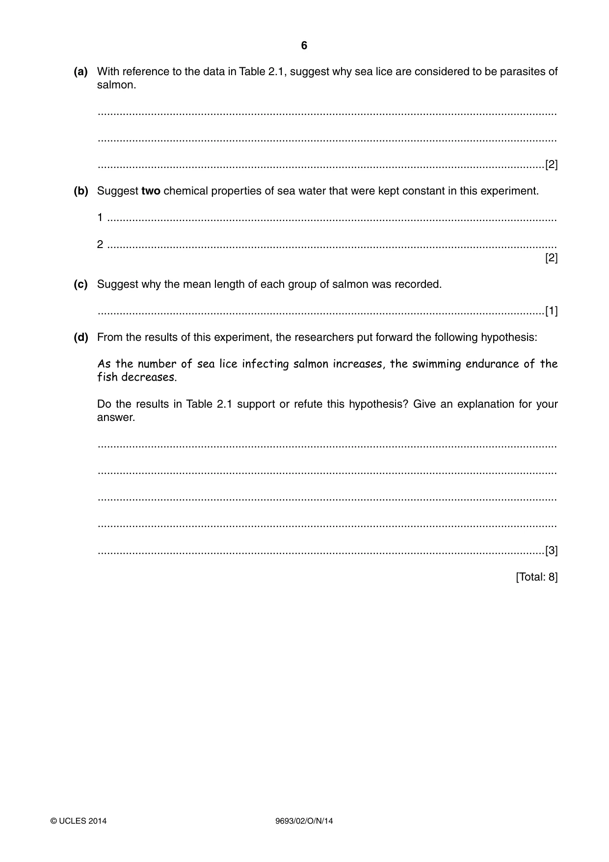 Cambridge A Level Marine Science 9693 2014 Oct/Nov Paper 2 · Variant 1 question paper, page 6 of 12