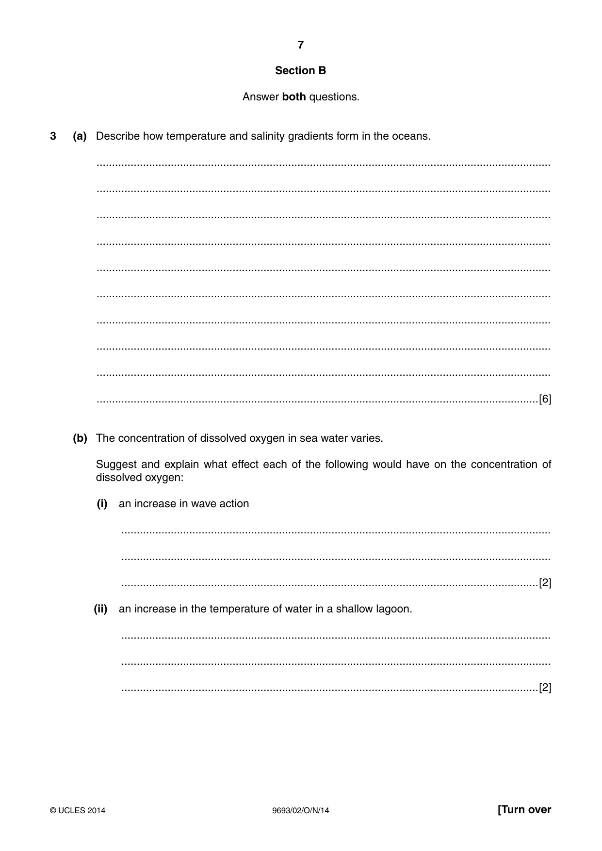 Cambridge A Level Marine Science 9693 2014 Oct/Nov Paper 2 · Variant 1 question paper, page 7 of 12