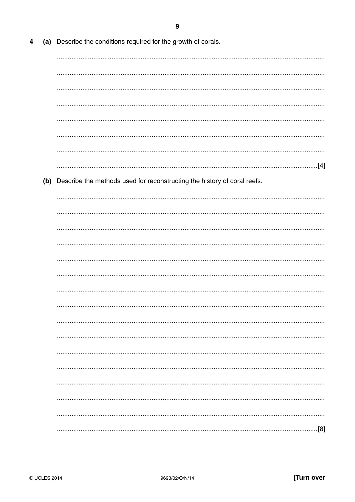 Cambridge A Level Marine Science 9693 2014 Oct/Nov Paper 2 · Variant 1 question paper, page 9 of 12