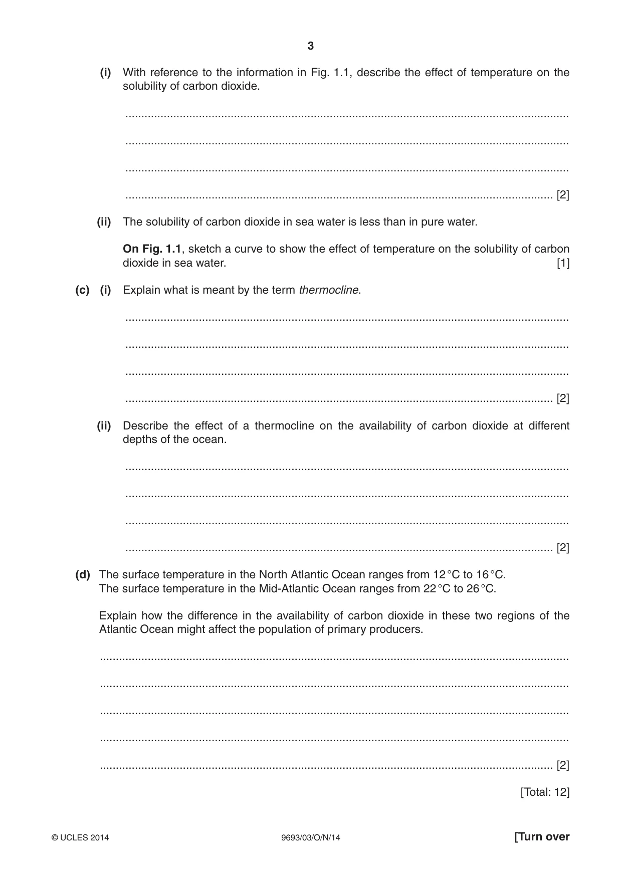 Cambridge A Level Marine Science 9693 2014 Oct/Nov Paper 3 · Variant 1 question paper, page 3 of 20