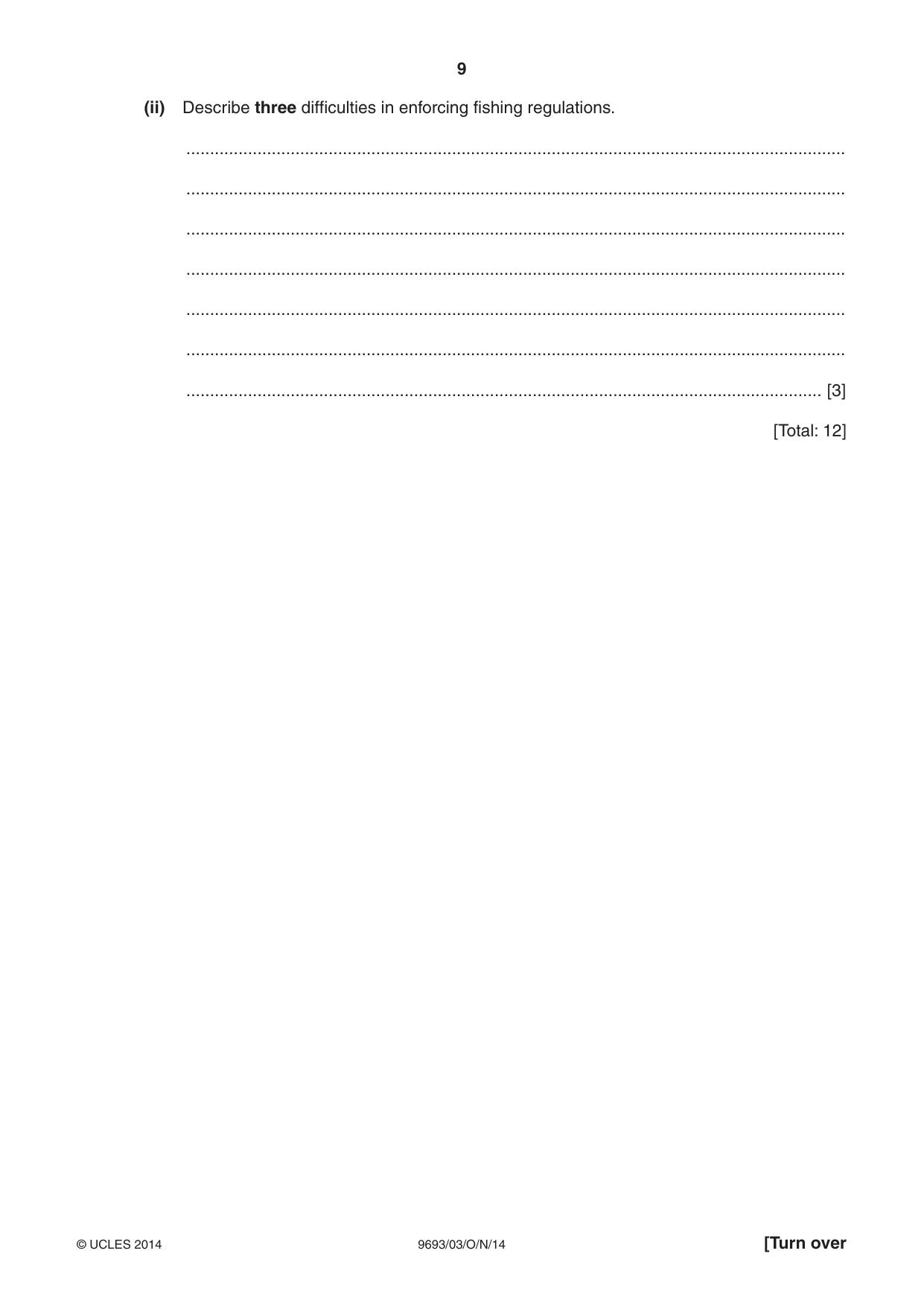 Cambridge A Level Marine Science 9693 2014 Oct/Nov Paper 3 · Variant 1 question paper, page 9 of 20