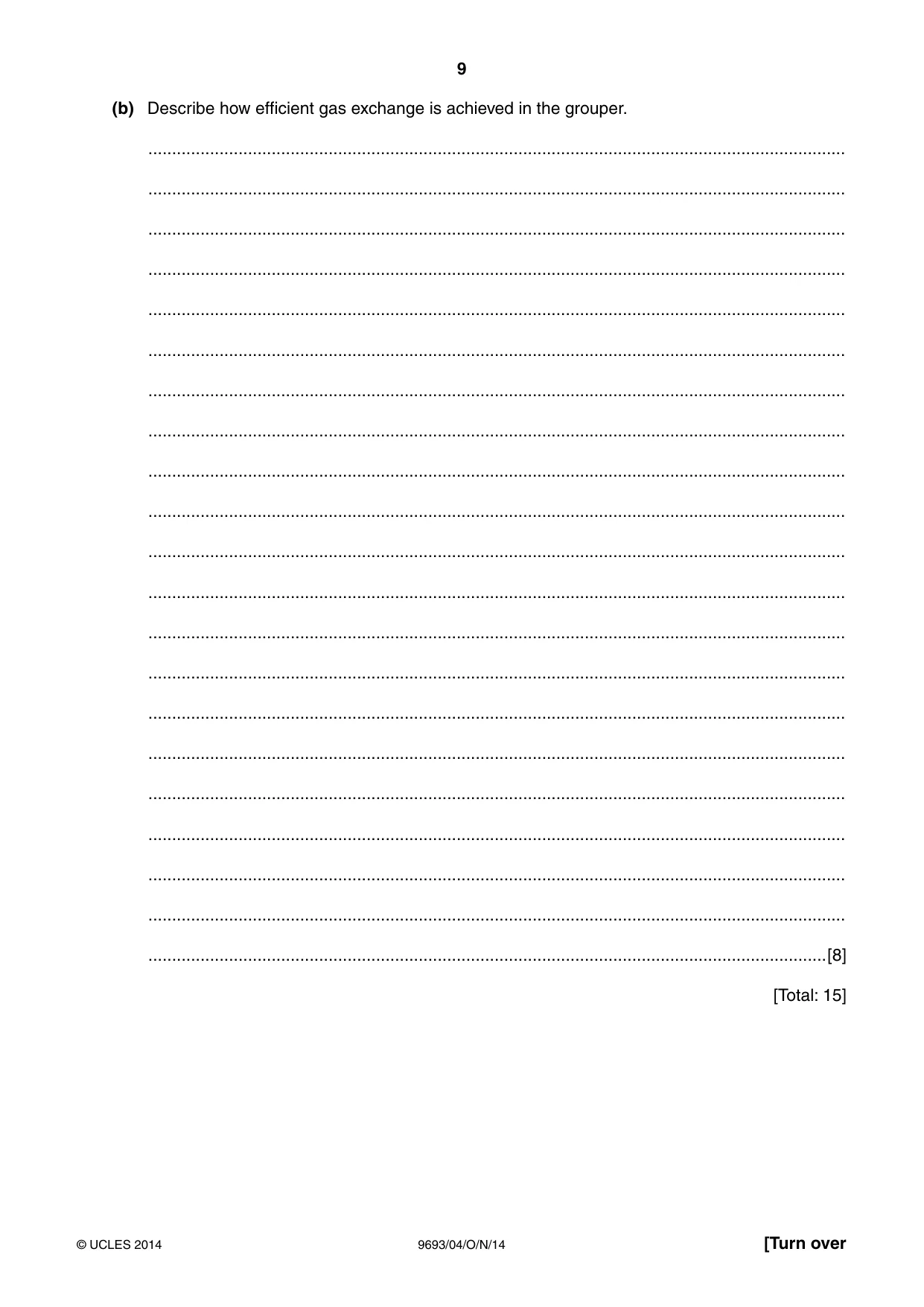 Cambridge A Level Marine Science 9693 2014 Oct/Nov Paper 4 · Variant 1 question paper, page 9 of 12