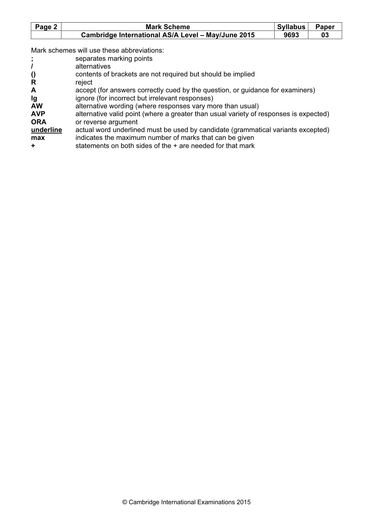 Mark scheme, page 2 of 13
