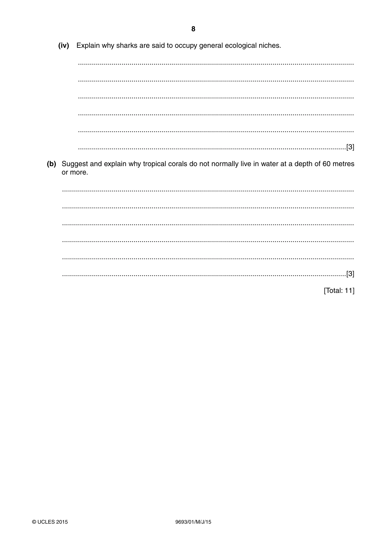 Cambridge A Level Marine Science 9693 2015 May/June Paper 1 · Variant 1 question paper, page 8 of 16