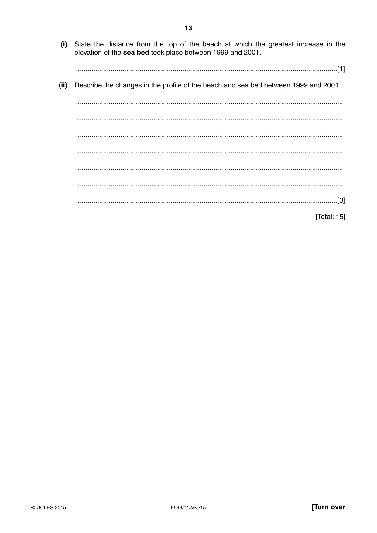 Cambridge A Level Marine Science 9693 2015 May/June Paper 1 · Variant 1 question paper, page 13 of 16
