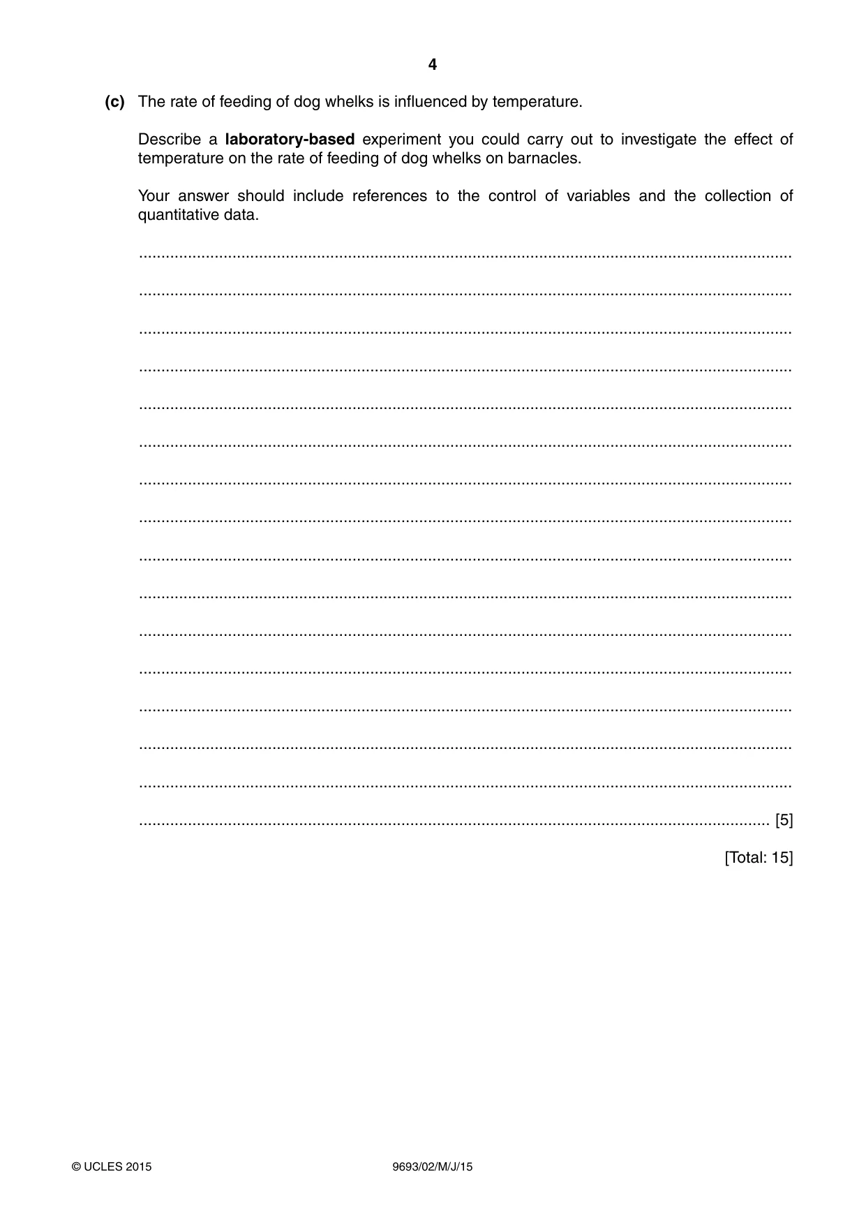 Cambridge A Level Marine Science 9693 2015 May/June Paper 2 · Variant 1 question paper, page 4 of 12