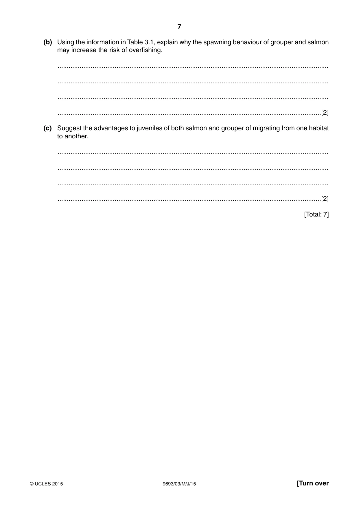 Cambridge A Level Marine Science 9693 2015 May/June Paper 3 · Variant 1 question paper, page 7 of 16