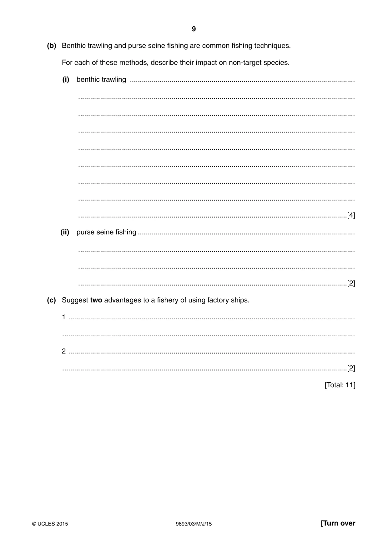 Cambridge A Level Marine Science 9693 2015 May/June Paper 3 · Variant 1 question paper, page 9 of 16