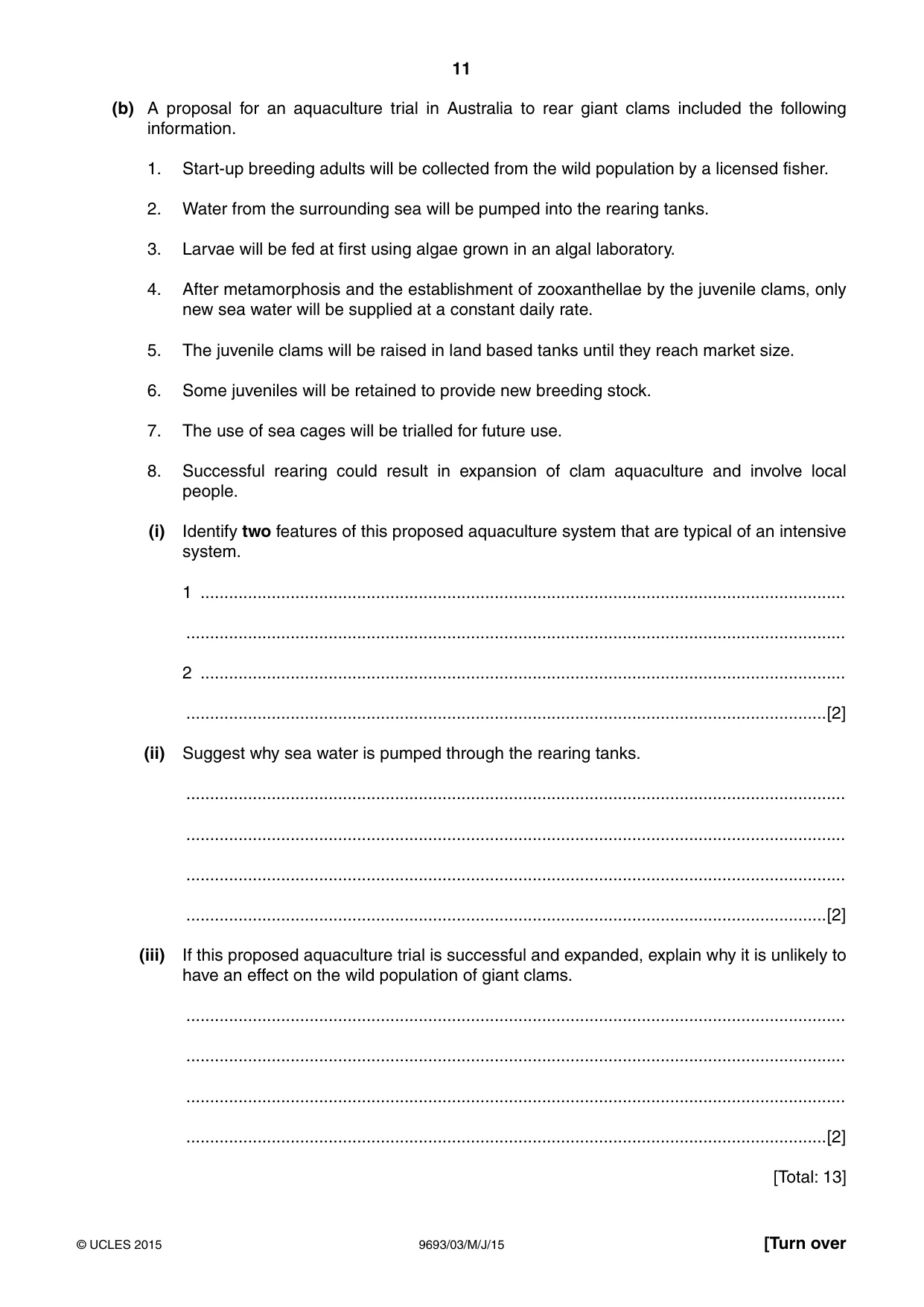Cambridge A Level Marine Science 9693 2015 May/June Paper 3 · Variant 1 question paper, page 11 of 16
