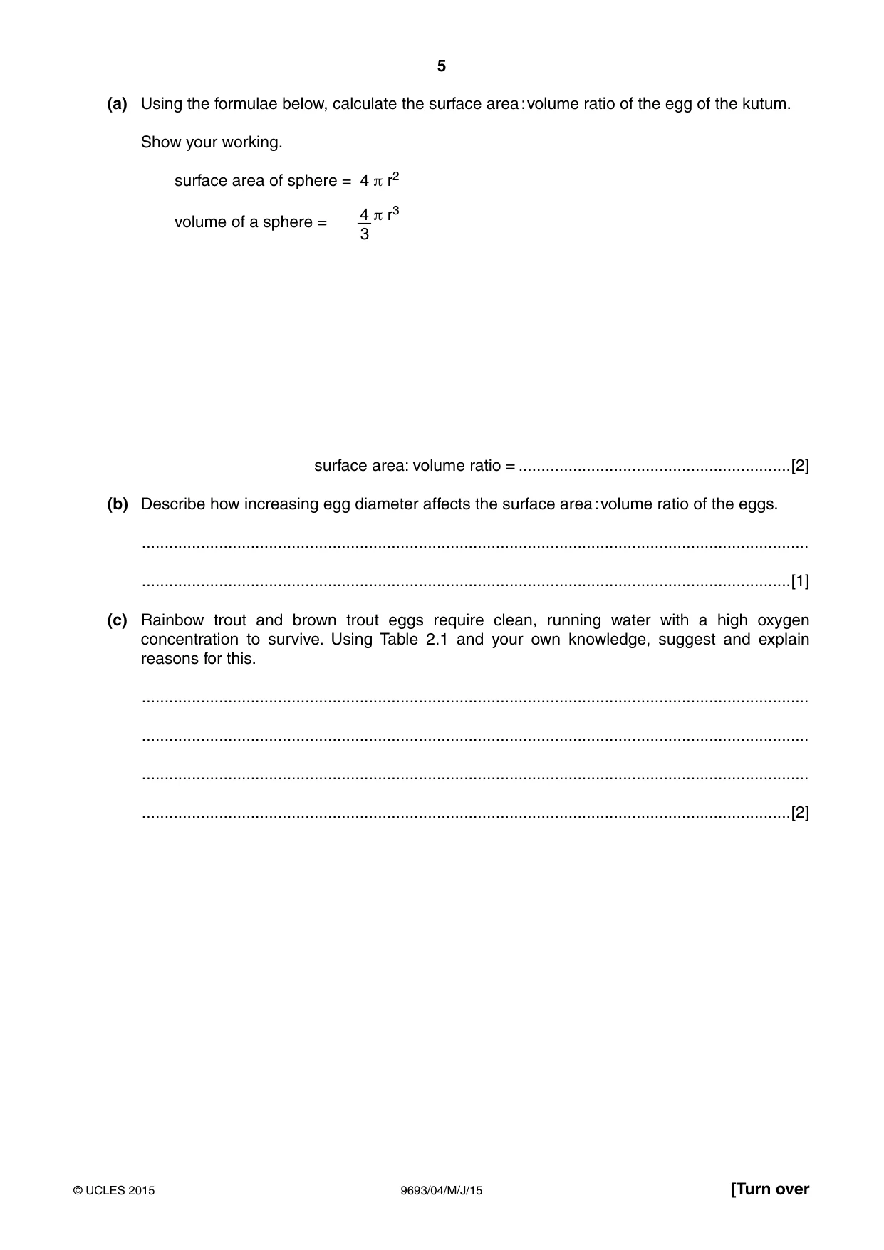 Cambridge A Level Marine Science 9693 2015 May/June Paper 4 · Variant 1 question paper, page 5 of 12