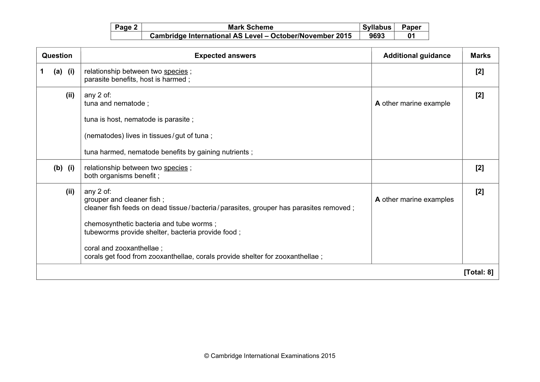 Mark scheme, page 2 of 9