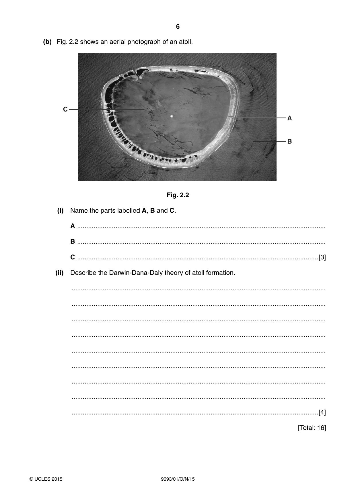 Cambridge A Level Marine Science 9693 2015 Oct/Nov Paper 1 · Variant 1 question paper, page 6 of 16