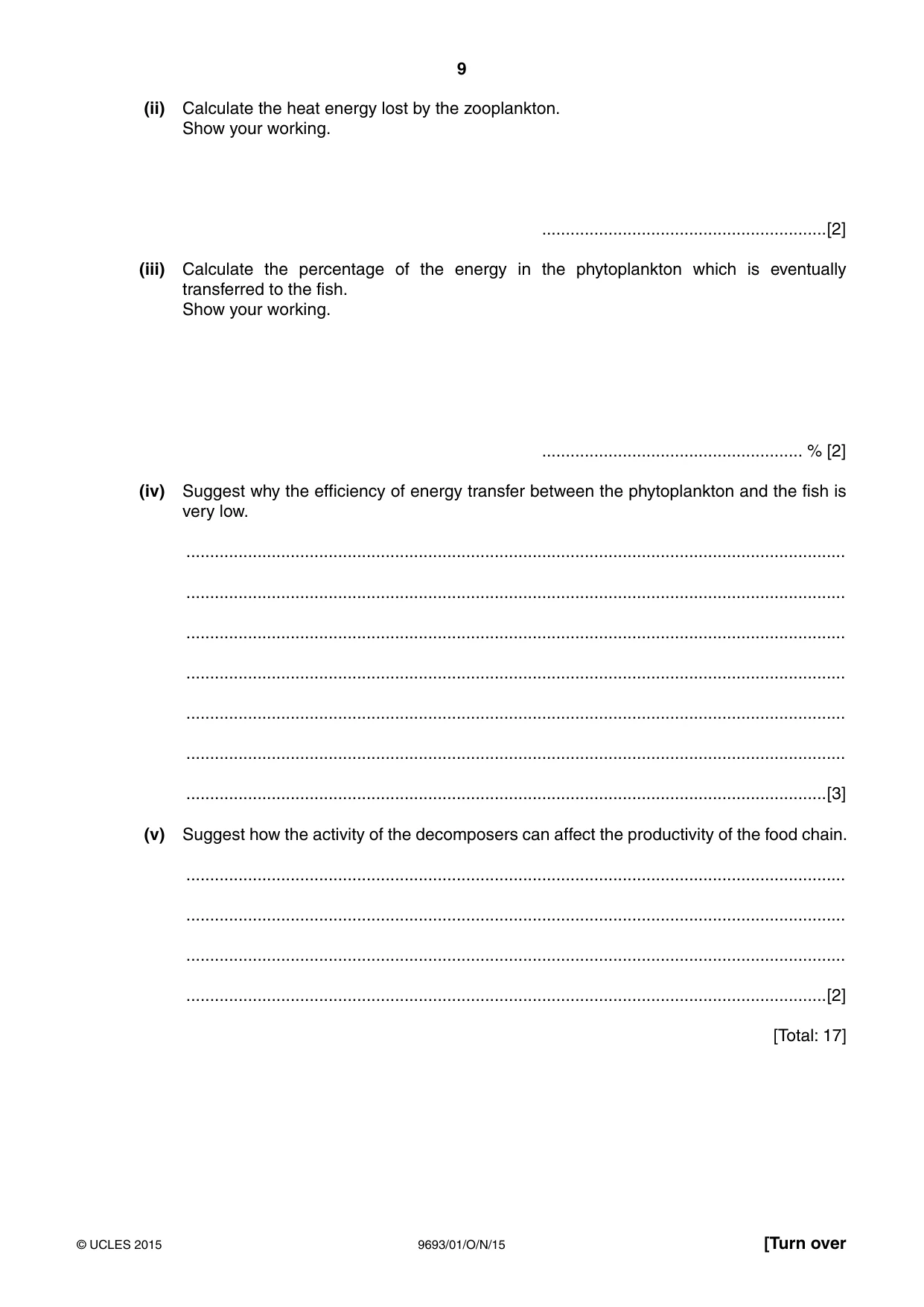 Cambridge A Level Marine Science 9693 2015 Oct/Nov Paper 1 · Variant 1 question paper, page 9 of 16