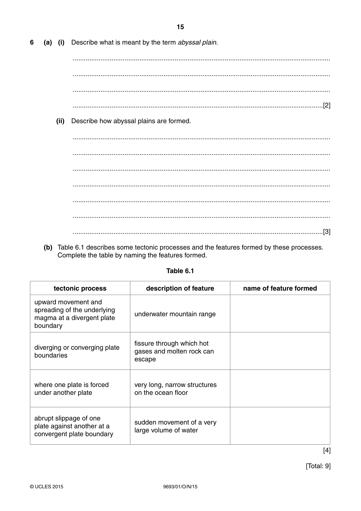 Cambridge A Level Marine Science 9693 2015 Oct/Nov Paper 1 · Variant 1 question paper, page 15 of 16