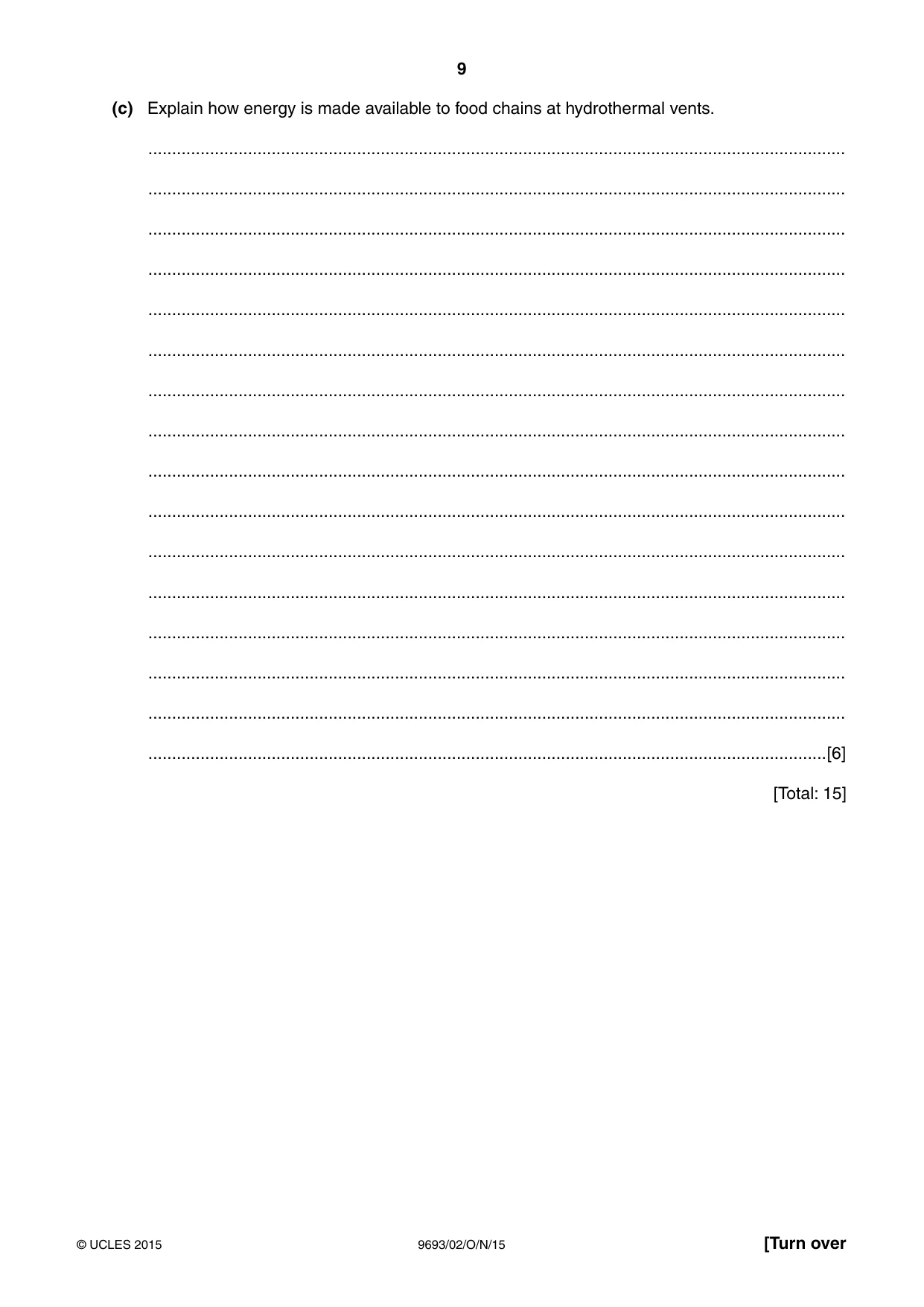 Cambridge A Level Marine Science 9693 2015 Oct/Nov Paper 2 · Variant 1 question paper, page 9 of 12
