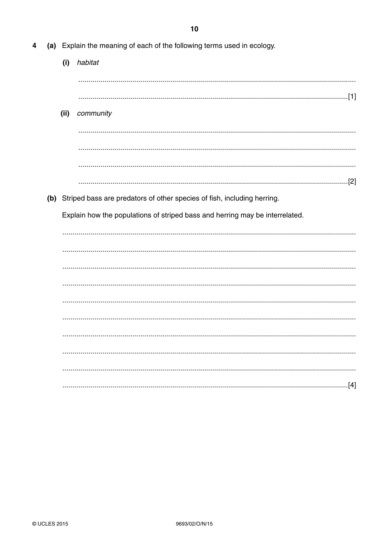 Cambridge A Level Marine Science 9693 2015 Oct/Nov Paper 2 · Variant 1 question paper, page 10 of 12
