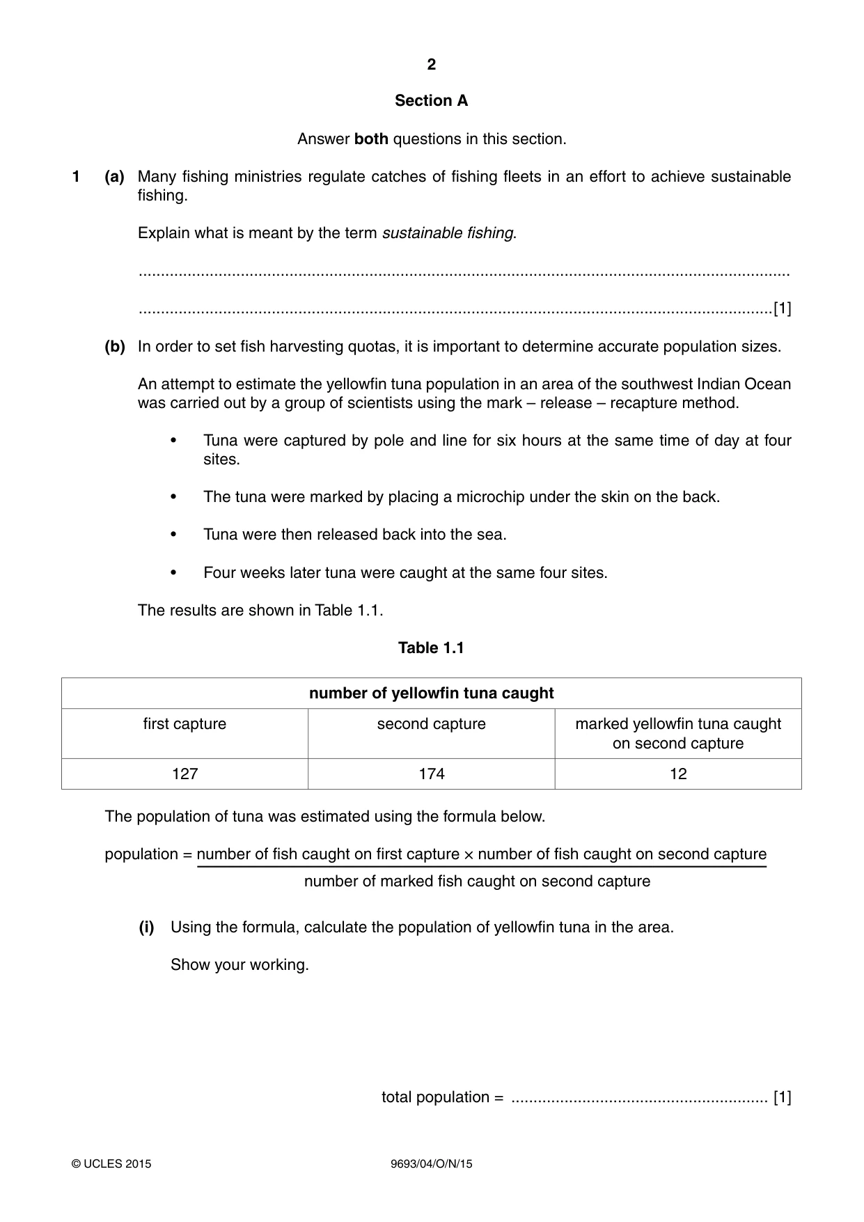 Cambridge A Level Marine Science 9693 2015 Oct/Nov Paper 4 · Variant 1 question paper, page 2 of 12