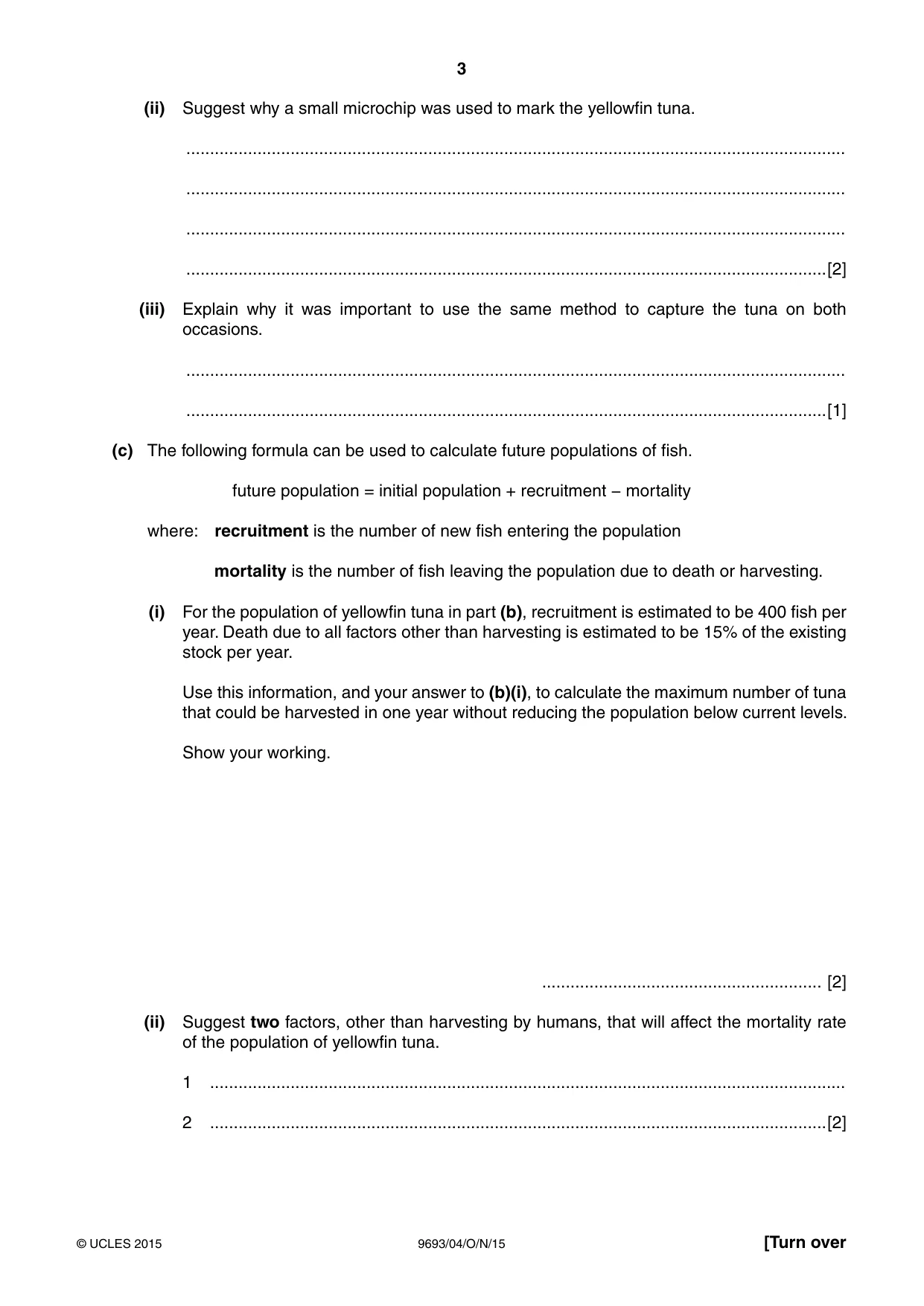 Cambridge A Level Marine Science 9693 2015 Oct/Nov Paper 4 · Variant 1 question paper, page 3 of 12