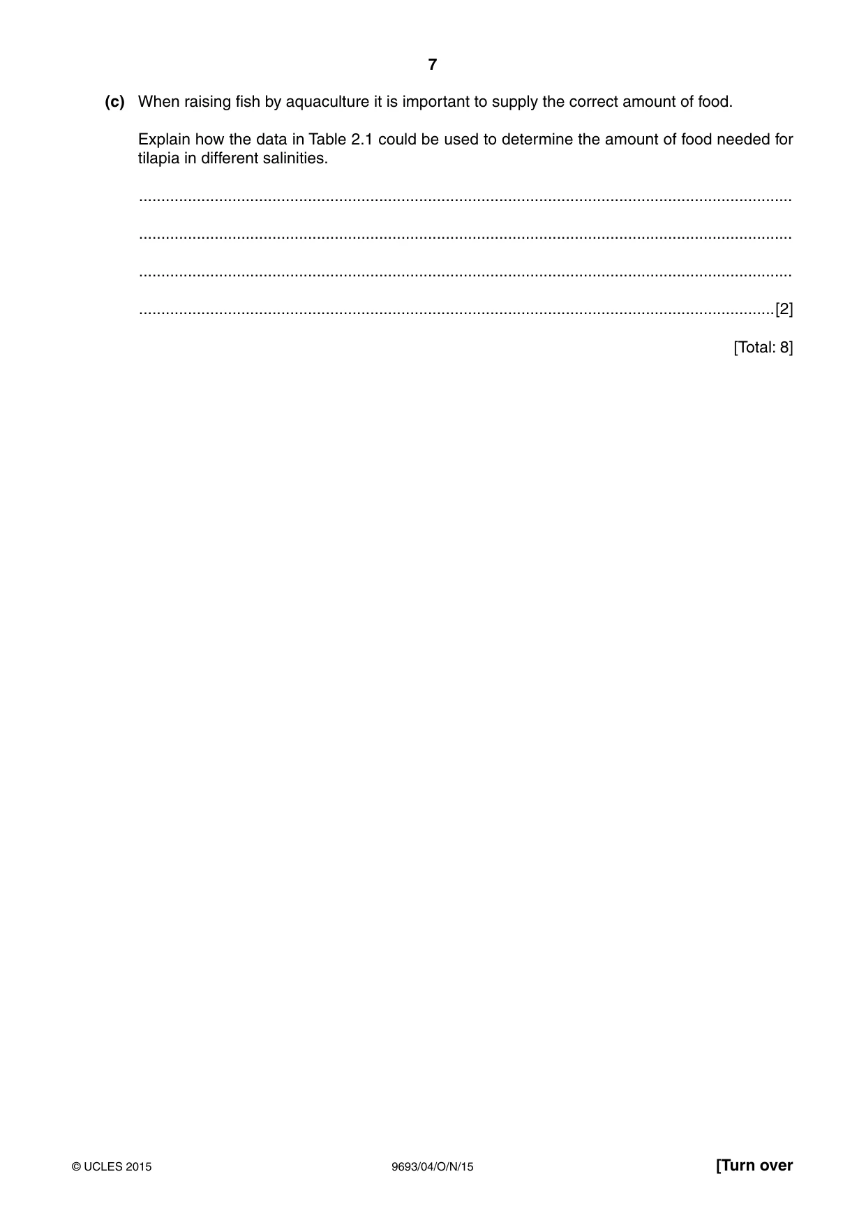 Cambridge A Level Marine Science 9693 2015 Oct/Nov Paper 4 · Variant 1 question paper, page 7 of 12