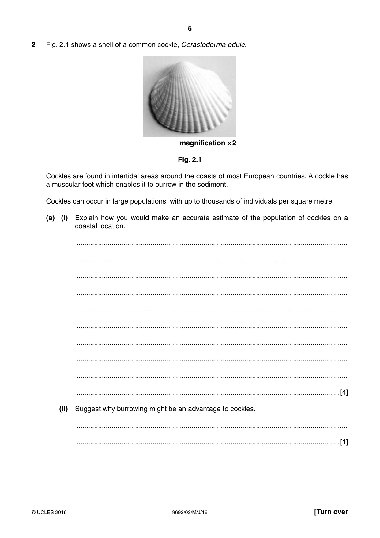 Cambridge A Level Marine Science 9693 2016 May/June Paper 2 · Variant 0 question paper, page 5 of 12