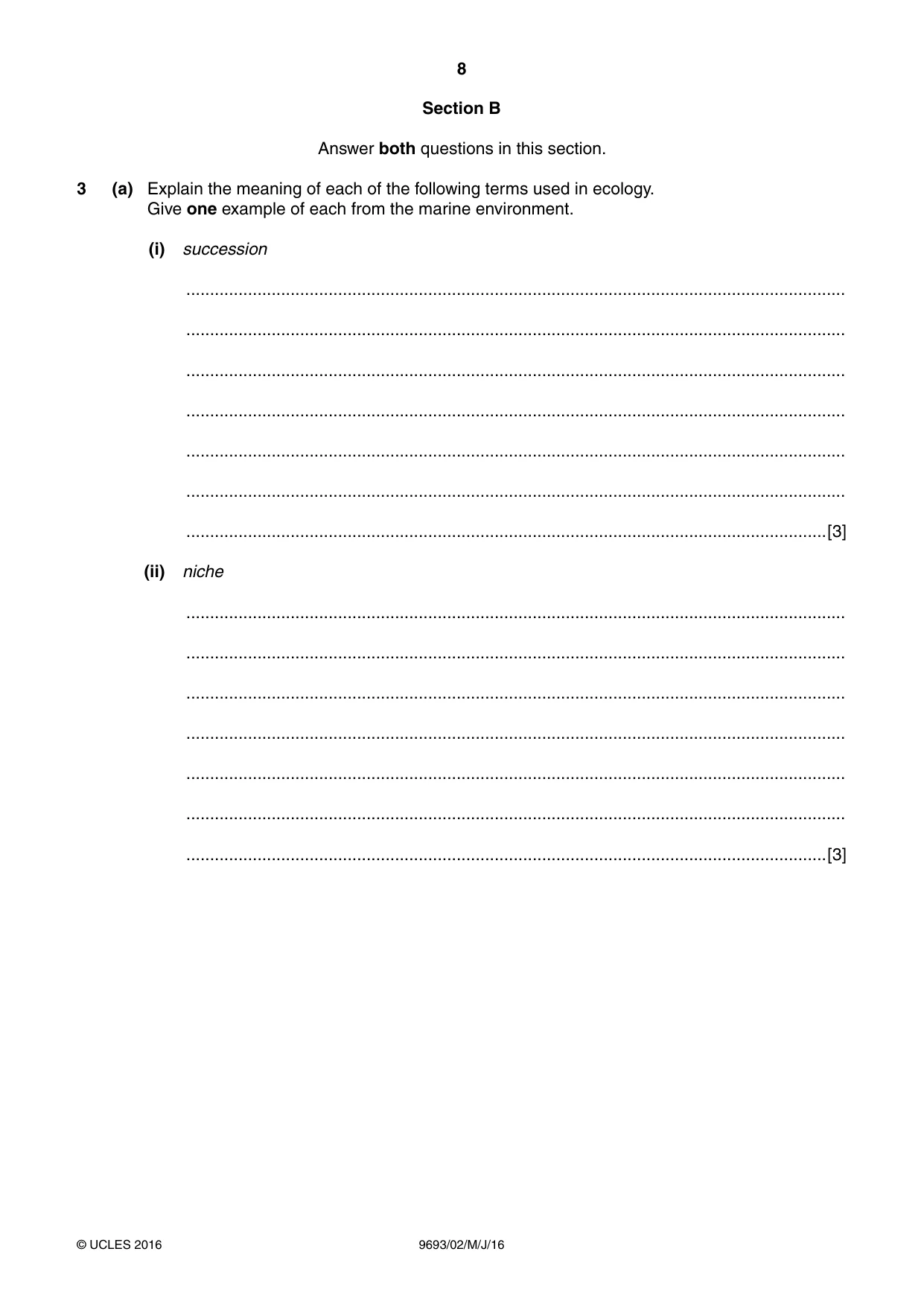Cambridge A Level Marine Science 9693 2016 May/June Paper 2 · Variant 0 question paper, page 8 of 12