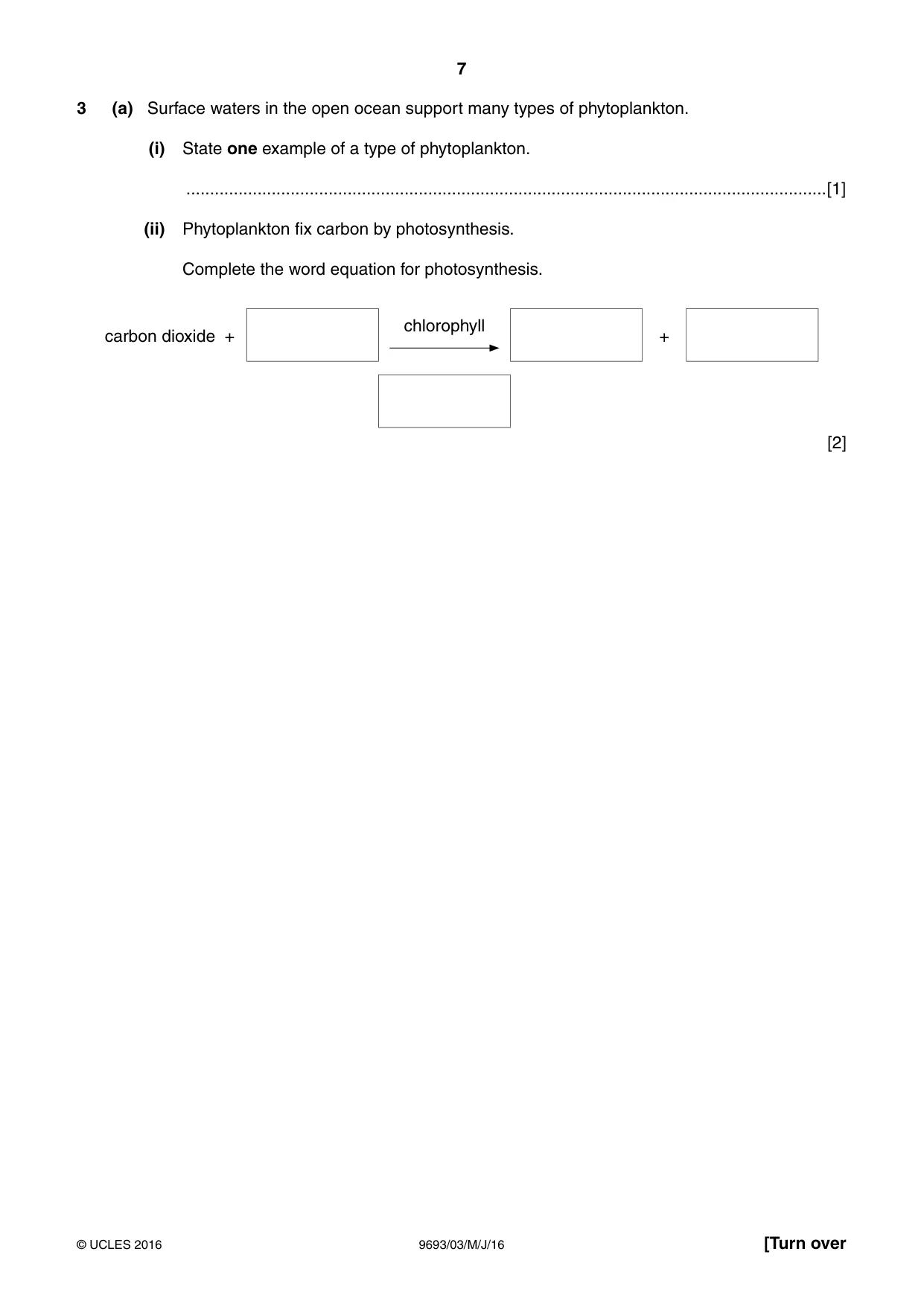 Cambridge A Level Marine Science 9693 2016 May/June Paper 3 · Variant 0 question paper, page 7 of 16