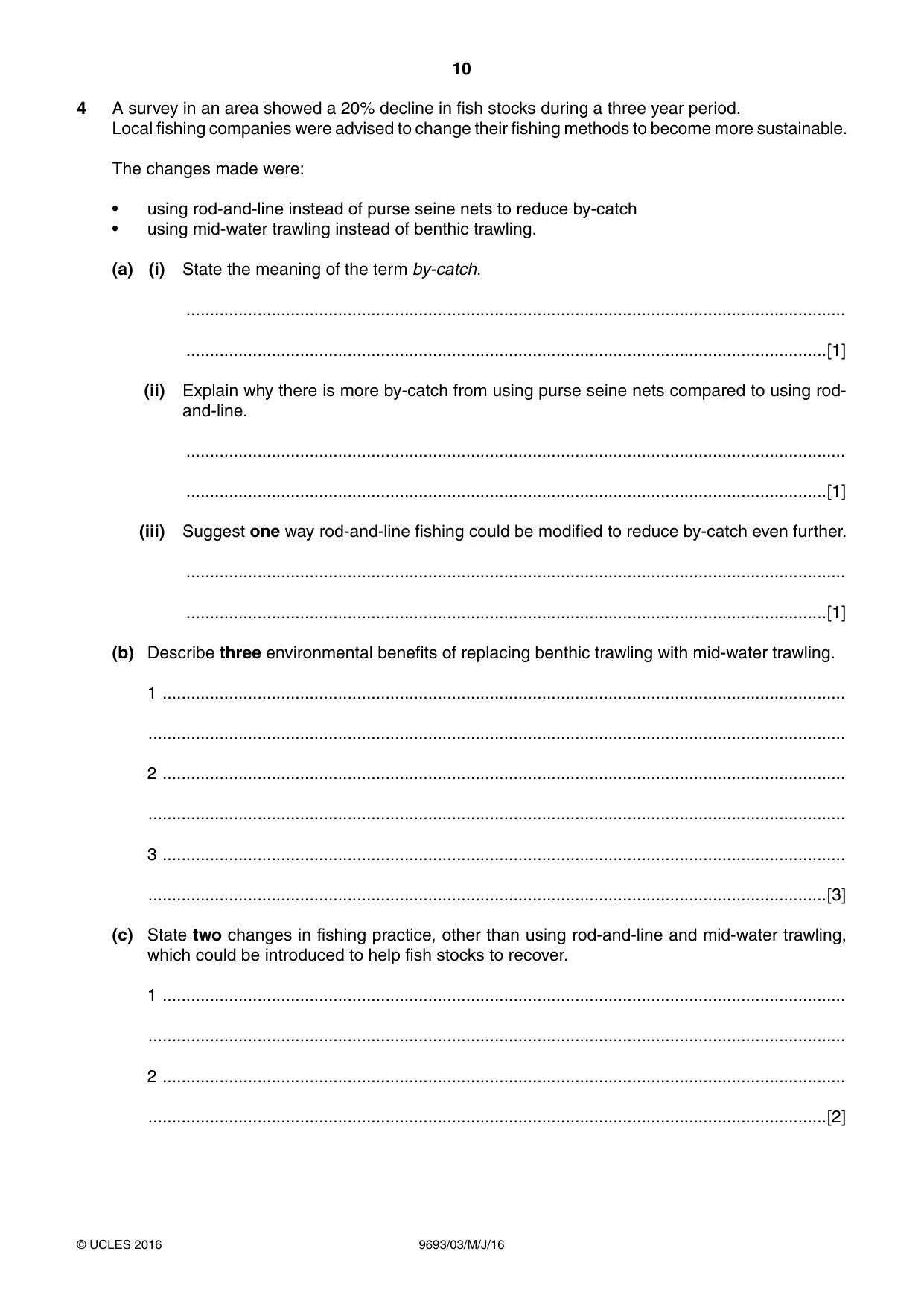 Cambridge A Level Marine Science 9693 2016 May/June Paper 3 · Variant 0 question paper, page 10 of 16