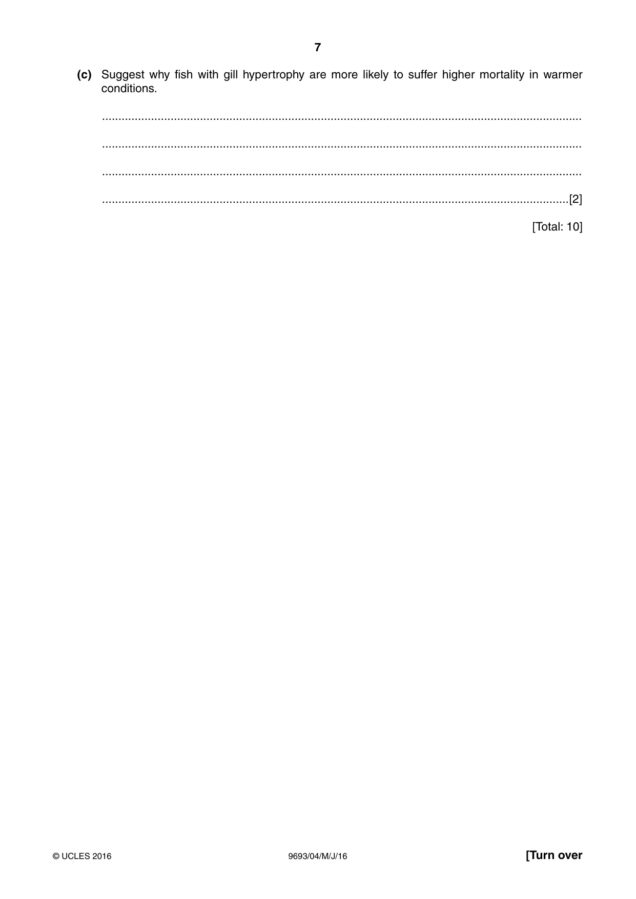 Cambridge A Level Marine Science 9693 2016 May/June Paper 4 · Variant 0 question paper, page 7 of 12