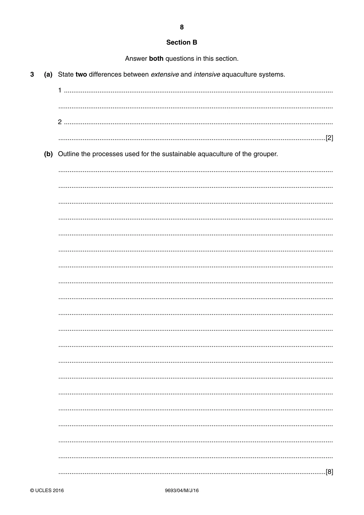 Cambridge A Level Marine Science 9693 2016 May/June Paper 4 · Variant 0 question paper, page 8 of 12