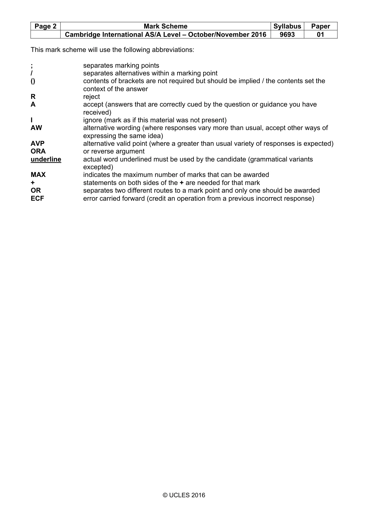 Mark scheme, page 2 of 12