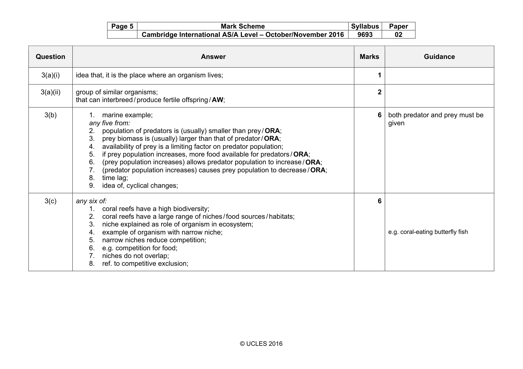 Mark scheme, page 5 of 6