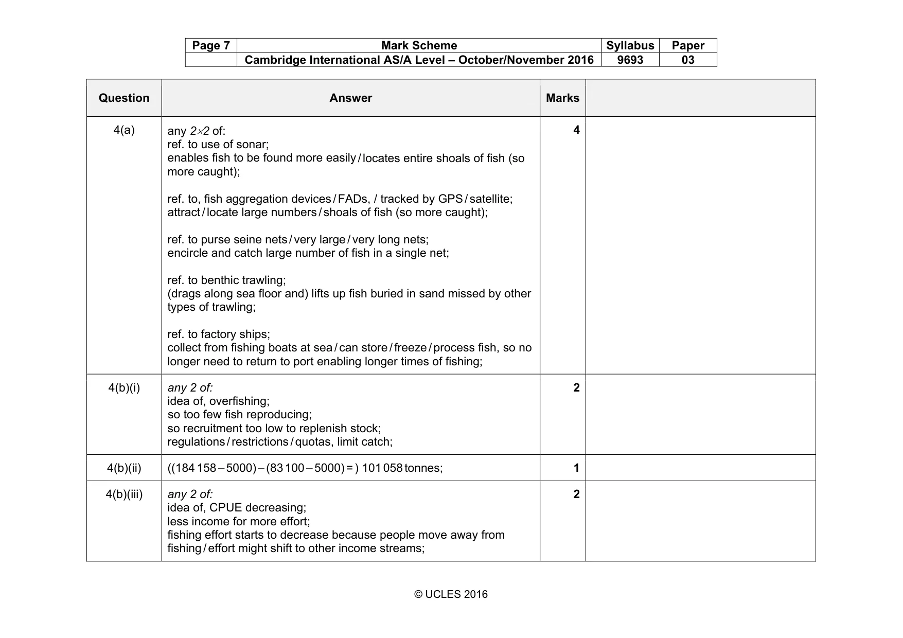 Mark scheme, page 7 of 10