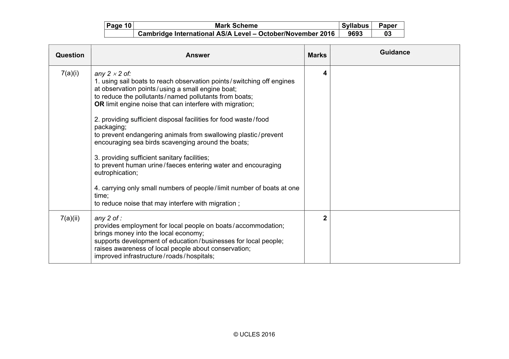 Mark scheme, page 10 of 10