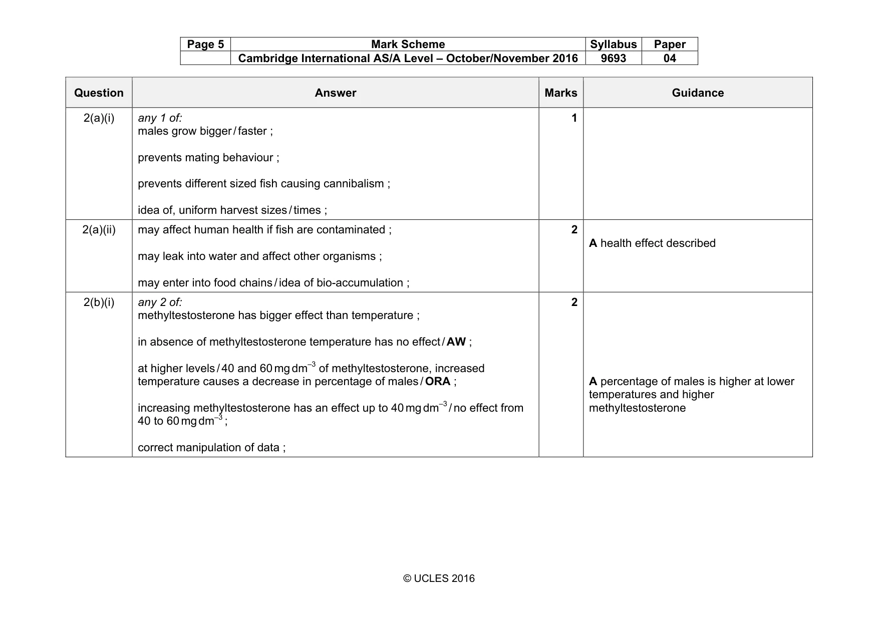 Mark scheme, page 5 of 12
