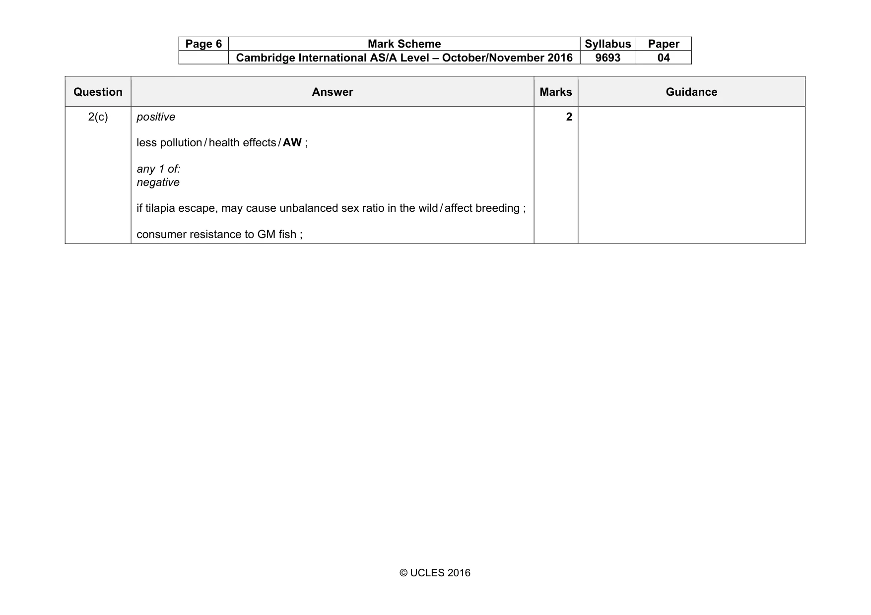 Mark scheme, page 6 of 12