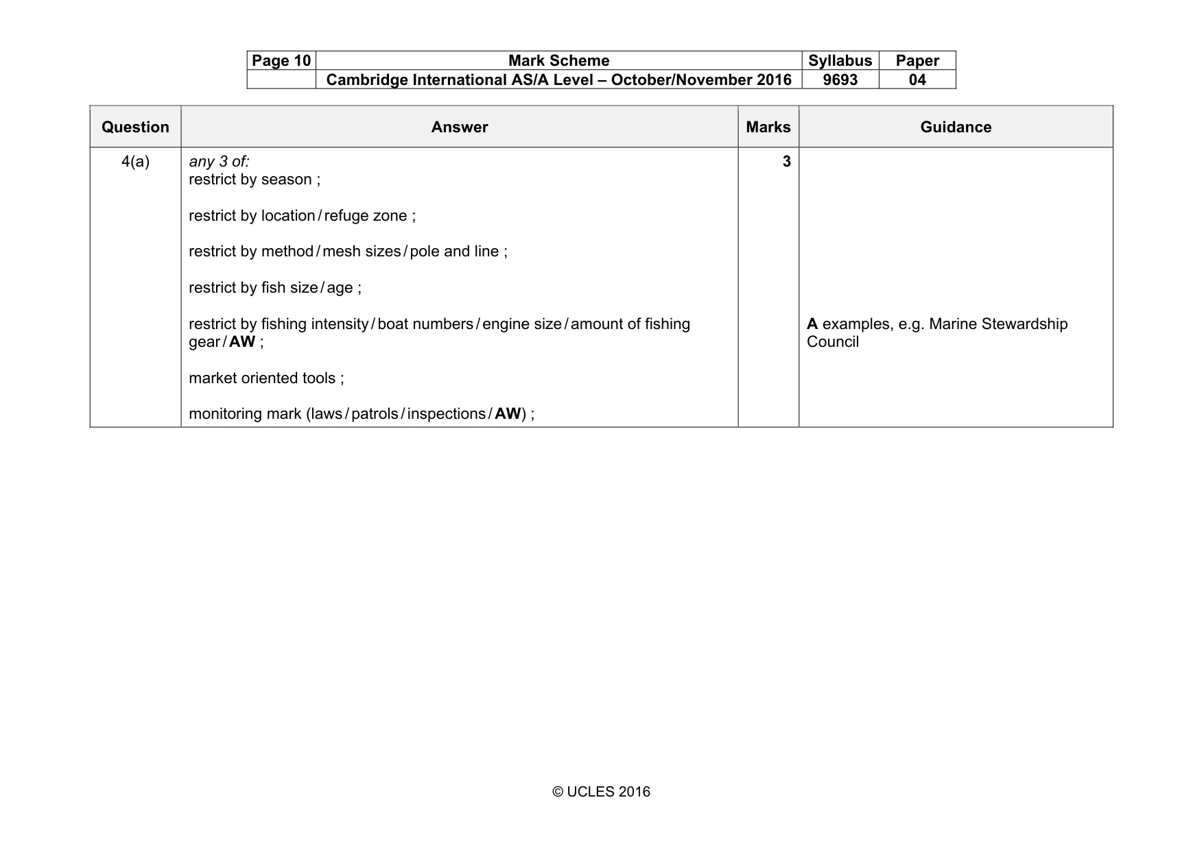 Mark scheme, page 10 of 12