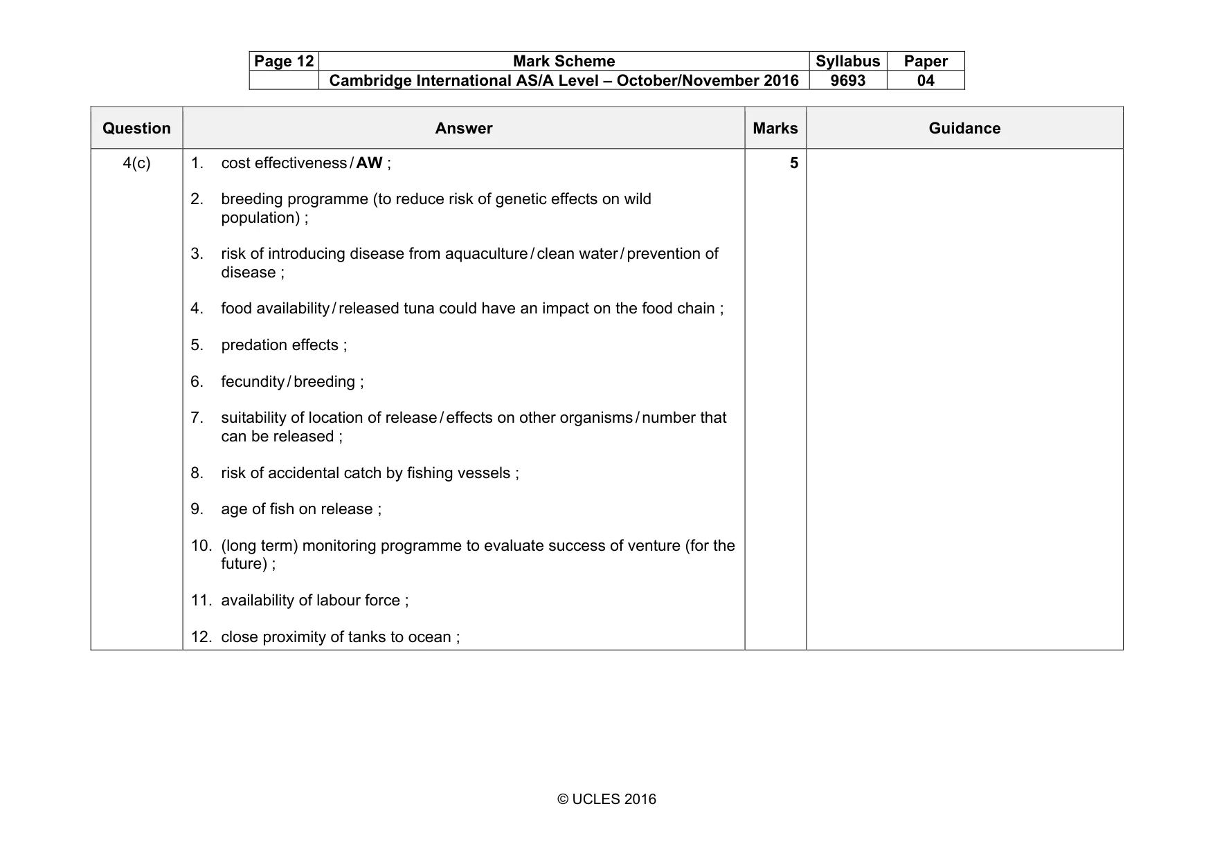 Mark scheme, page 12 of 12