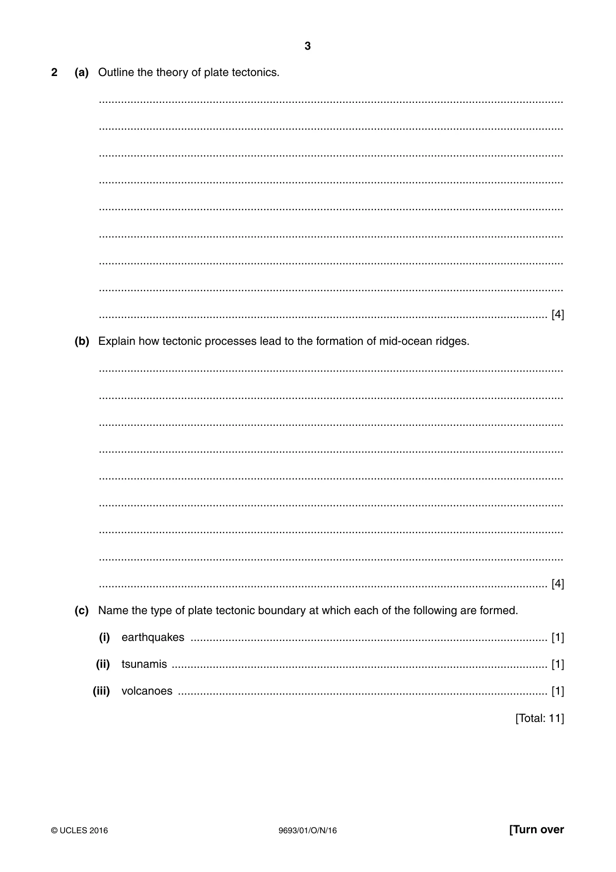 Cambridge A Level Marine Science 9693 2016 Oct/Nov Paper 1 · Variant 1 question paper, page 3 of 16