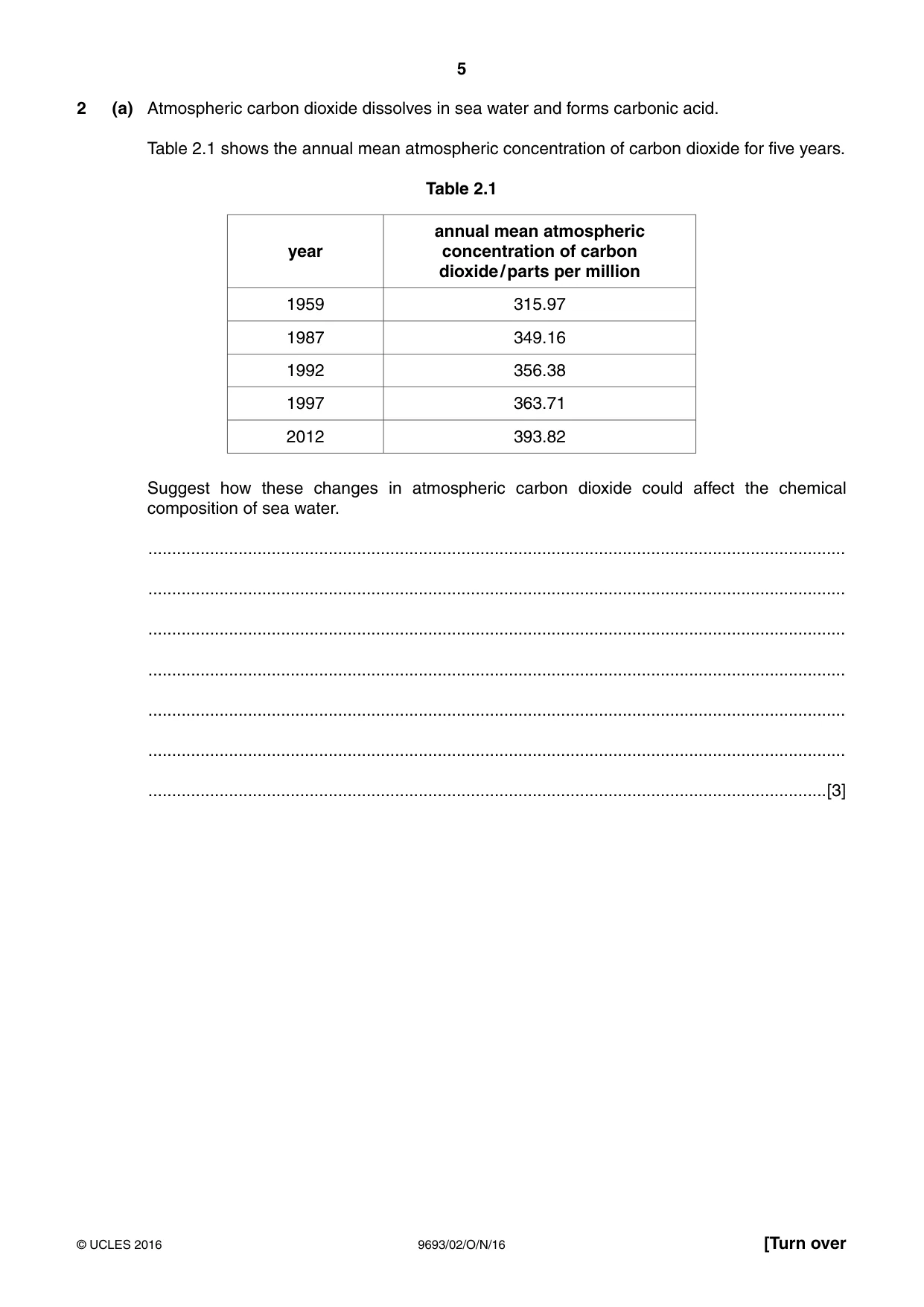 Cambridge A Level Marine Science 9693 2016 Oct/Nov Paper 2 · Variant 1 question paper, page 5 of 12