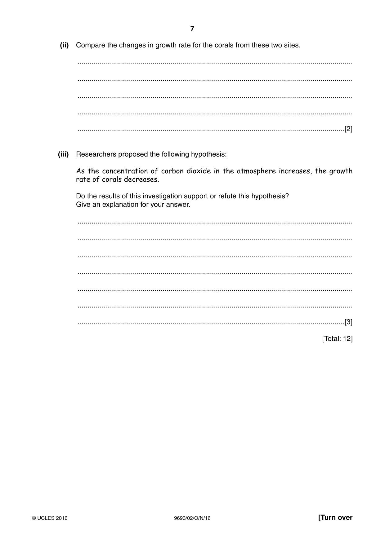 Cambridge A Level Marine Science 9693 2016 Oct/Nov Paper 2 · Variant 1 question paper, page 7 of 12