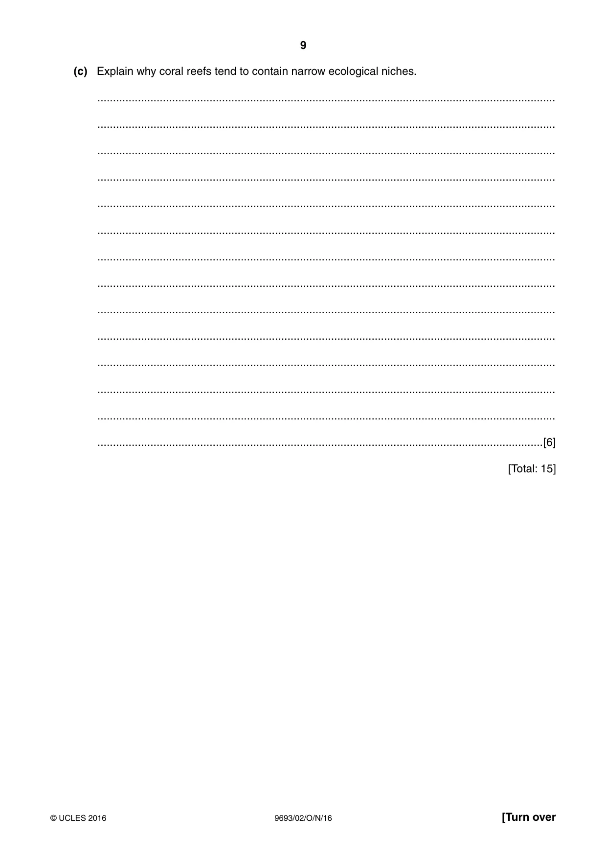Cambridge A Level Marine Science 9693 2016 Oct/Nov Paper 2 · Variant 1 question paper, page 9 of 12