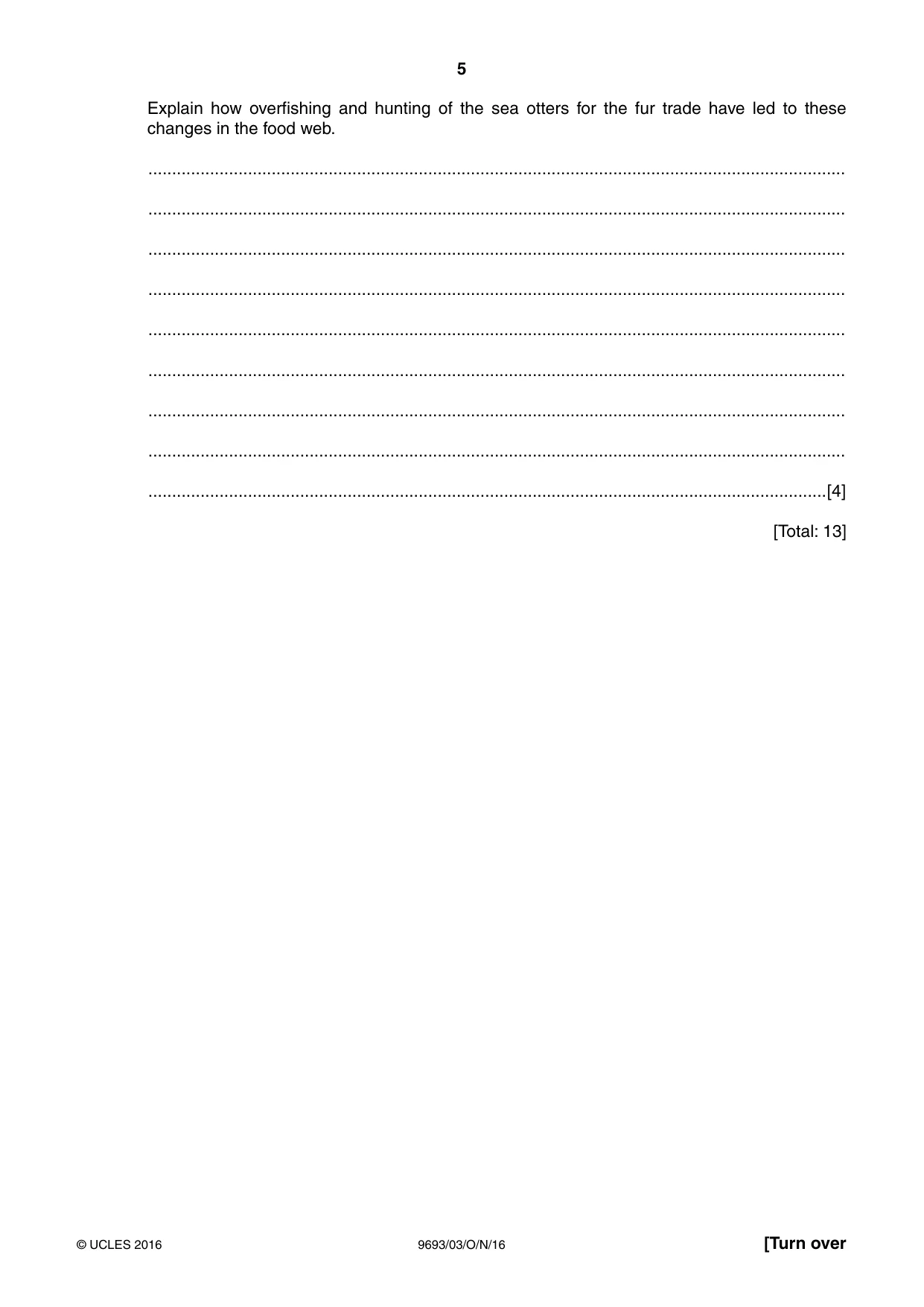 Cambridge A Level Marine Science 9693 2016 Oct/Nov Paper 3 · Variant 1 question paper, page 5 of 20
