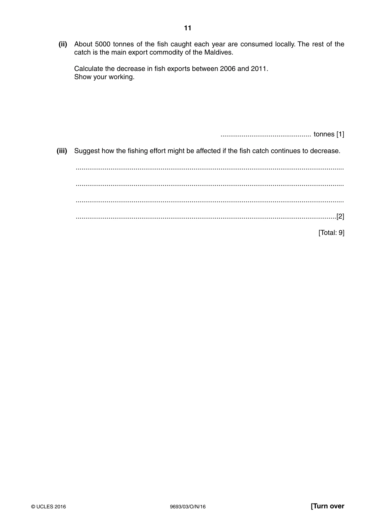 Cambridge A Level Marine Science 9693 2016 Oct/Nov Paper 3 · Variant 1 question paper, page 11 of 20