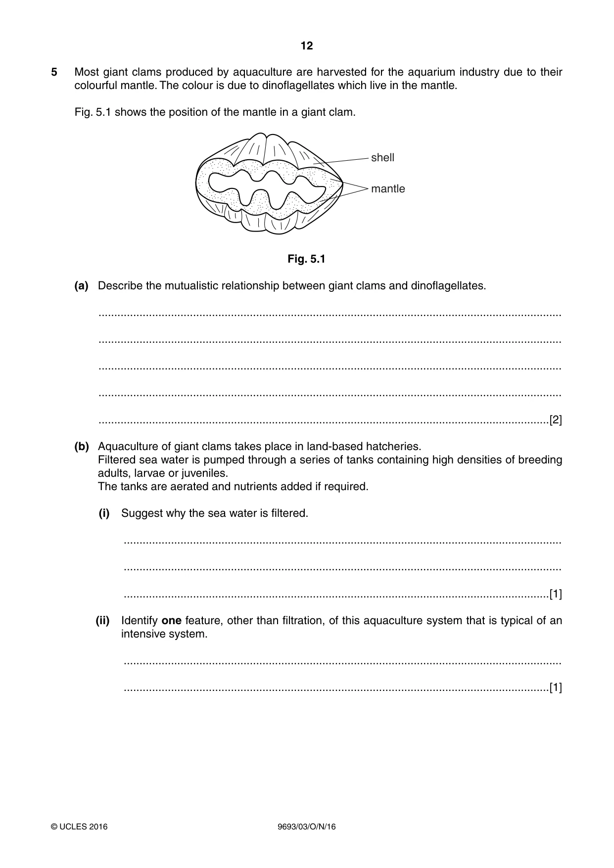 Cambridge A Level Marine Science 9693 2016 Oct/Nov Paper 3 · Variant 1 question paper, page 12 of 20