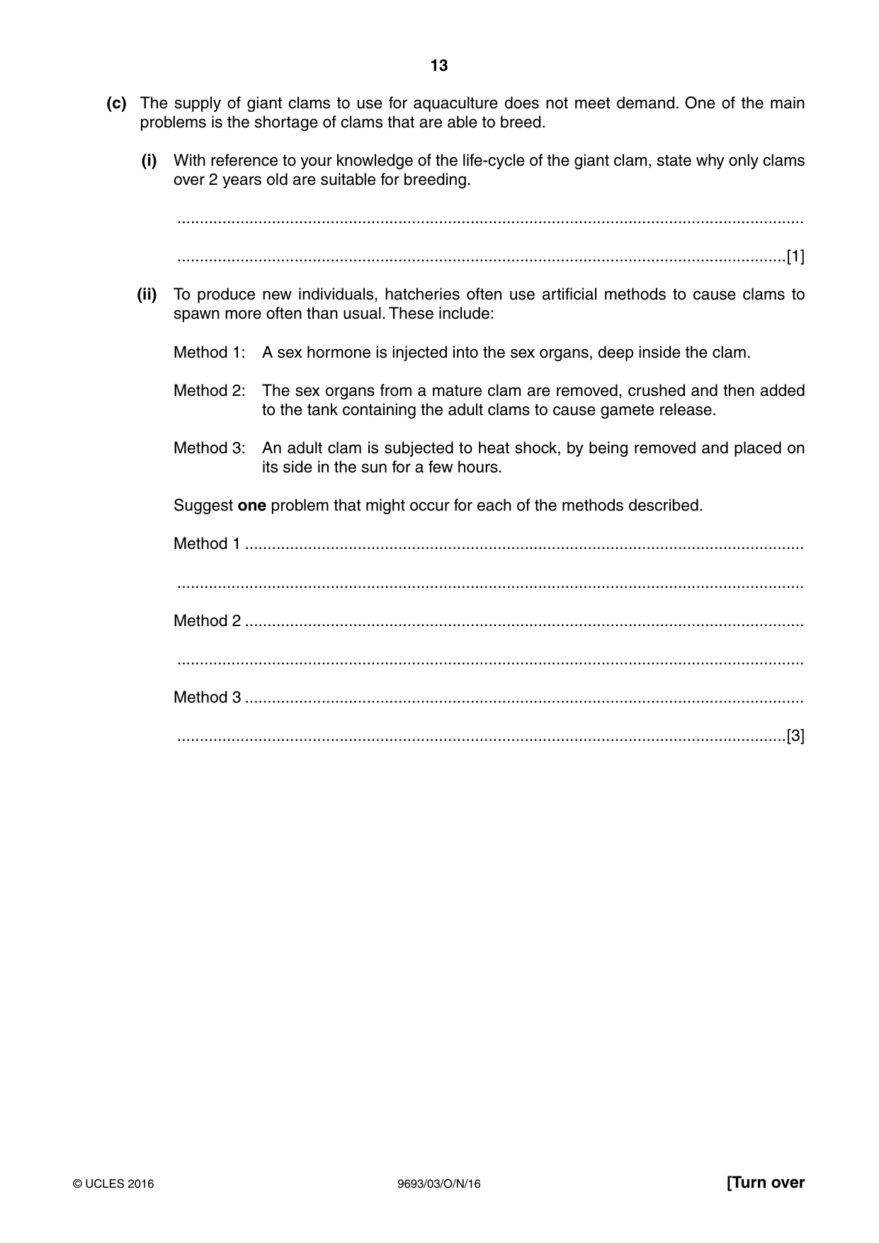 Cambridge A Level Marine Science 9693 2016 Oct/Nov Paper 3 · Variant 1 question paper, page 13 of 20