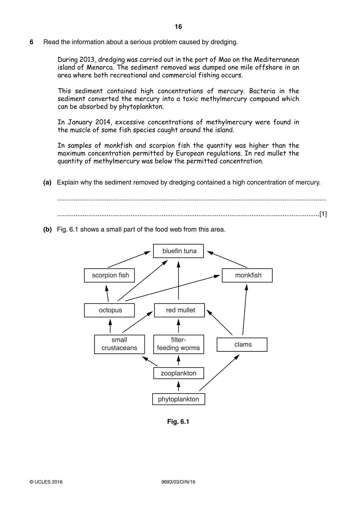 Cambridge A Level Marine Science 9693 2016 Oct/Nov Paper 3 · Variant 1 question paper, page 16 of 20